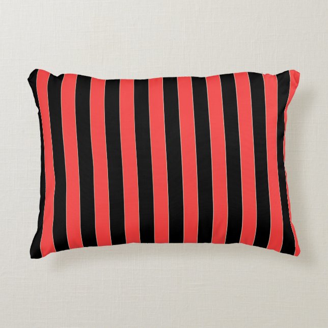 Cojín Decorativo Rayas negras rojas (Anverso)