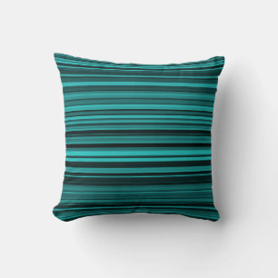 Cojín Decorativo Rayas Negras Verde Azul