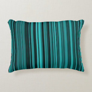 Cojín Decorativo Rayas Negras Verde Azul