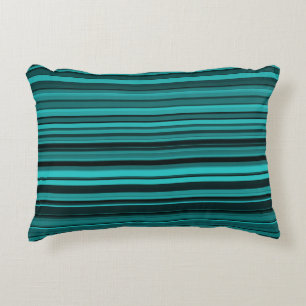 Cojín Decorativo Rayas Negras Verde Azul