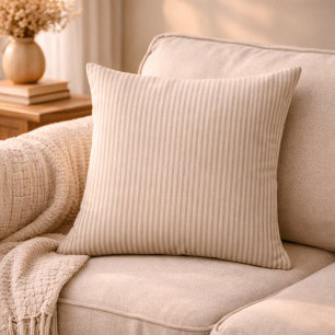 Cojín Decorativo Rayas neutras beige y taupe de granja rústica
