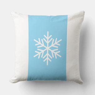 Cojín Decorativo Rayas nórdicas de copo de nieve azul de vacaciones