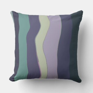 Cojín Decorativo Rayas onduladas turquesa y violeta