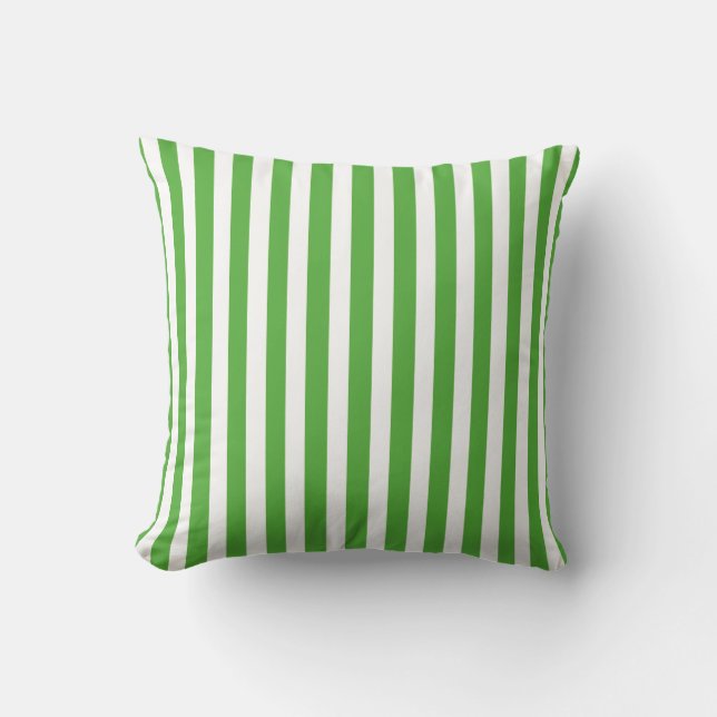Cojín Decorativo Rayas otoñales verdes hoja (Anverso)