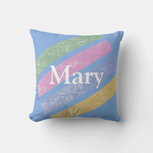 Cojín Decorativo Rayas Pastel Climatizadas Monograma Pillow