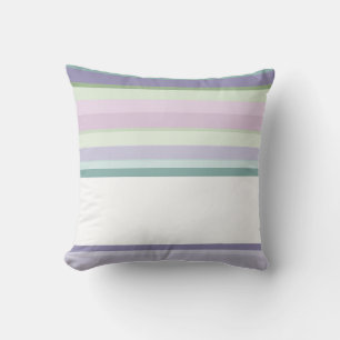 Cojín Decorativo Rayas púrpura, Neptuno, verde mar y lavanda