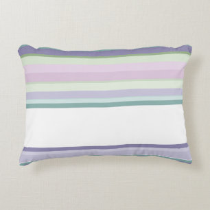 Cojín Decorativo Rayas púrpura, Neptuno, verde mar y lavanda