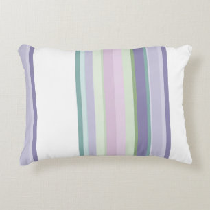 Cojín Decorativo Rayas púrpura, Neptuno, verde mar y lavanda