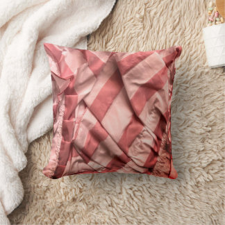 Cojín Decorativo Rayas Retro Boho Rosa Polvo Rosa Beige Aspecto 3D
