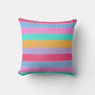 Cojín Decorativo Rayas Retro Coloridas Vibrantes