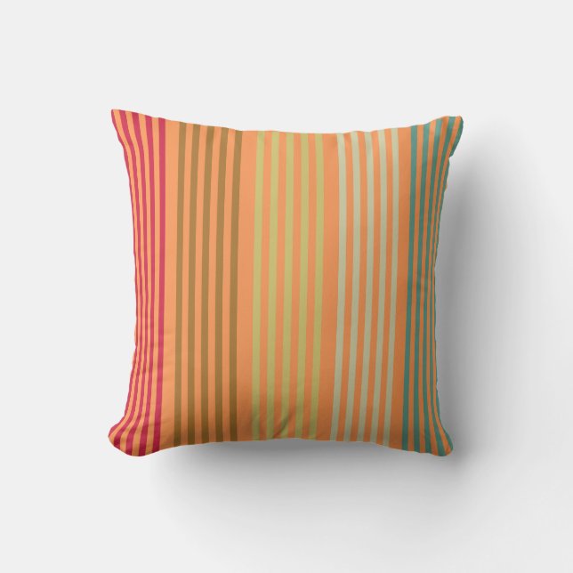 Cojín Decorativo Rayas retro naranja (Anverso)