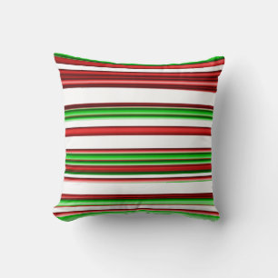 Cojín Decorativo Rayas rojas blancas y verdes
