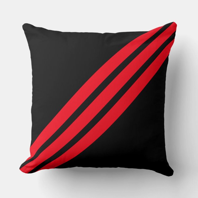 Cojín Decorativo Rayas Rojas Elegantes (Anverso)