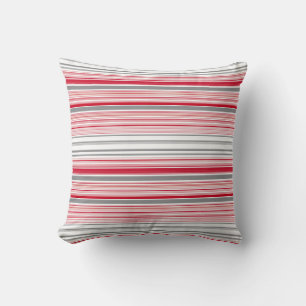 Cojín Decorativo Rayas rojas grises lindas
