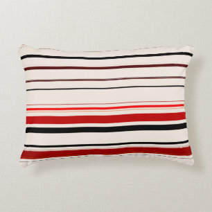 Cojín Decorativo Rayas rojas negras beige marrones