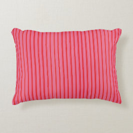 Cojín Decorativo Rayas Rojas Rosadas, Moderno, Elegante