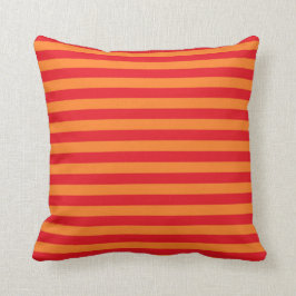 Cojín Decorativo Rayas rojas y anaranjadas