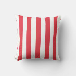 Cojín Decorativo Rayas Rojas y Blancas Costeras Preppy
