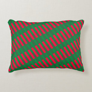 Cojín Decorativo Rayas rojas y verdes