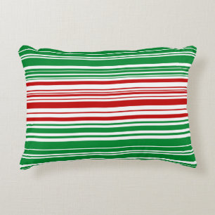Cojín Decorativo Rayas rojas y verdes