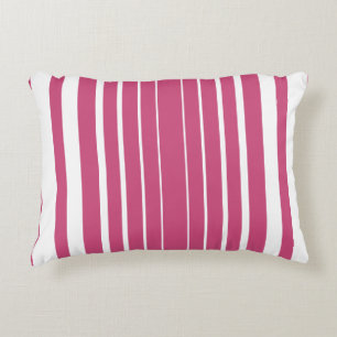 Cojín Decorativo Rayas Rojo Raspberry Blanco Vertical