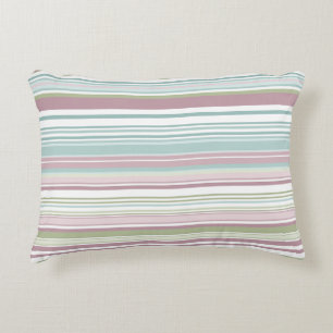 Cojín Decorativo Rayas rosa, aqua, menta, lluvia de primavera y mal