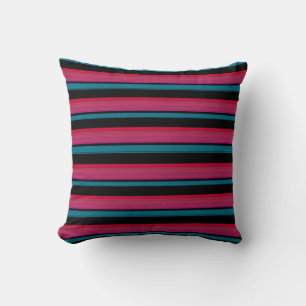 Cojín Decorativo Rayas rosadas negras lindas