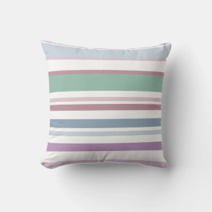Cojín Decorativo rayas rosadas verdes moradas y azules