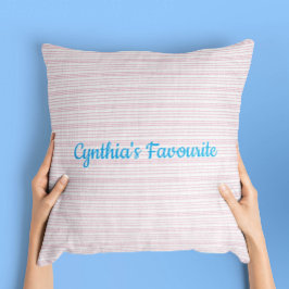 Cojín Decorativo Rayas rosadas y blancas cuadradas