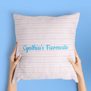 Cojín Decorativo Rayas rosadas y blancas cuadradas
