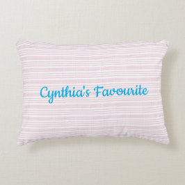 Cojín Decorativo Rayas rosadas y blancas cuadradas