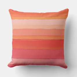 Cojín Decorativo rayas rosadas y naranjas abstractas