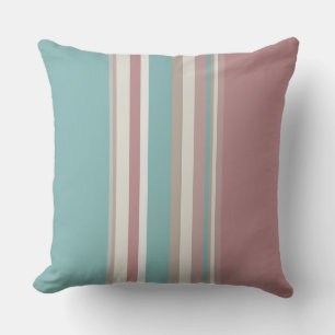 Cojín Decorativo Rayas rosas y azules claras  