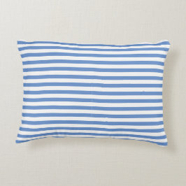 Cojín Decorativo Rayas simples en blanco y azul