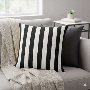 Cojín Decorativo Rayas sin tiempo Negro y Blanco