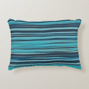 Cojín Decorativo Rayas turquesas y azules onduladas