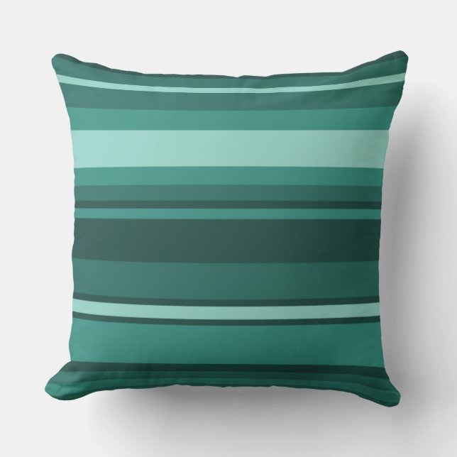 Cojín Decorativo rayas verde azuladas (Anverso)