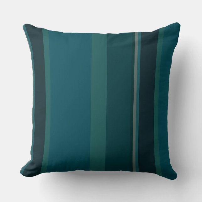 Cojín Decorativo Rayas verde azuladas (Anverso)