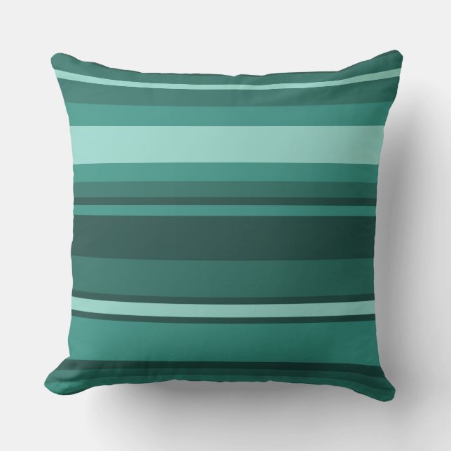 Cojín Decorativo rayas verde azuladas (Anverso)