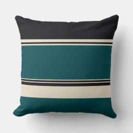 Cojín Decorativo Rayas verde azuladas y Onyx