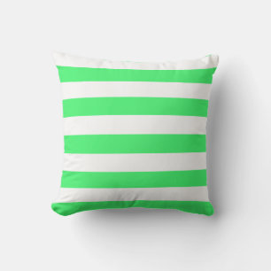 Cojín Decorativo Rayas Verde Claro y Blanco