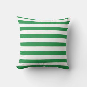 Cojín Decorativo Rayas Verde Oscuro y Blanco
