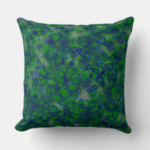 Cojín Decorativo Rayas verdes inclinadas manchadas de yeso