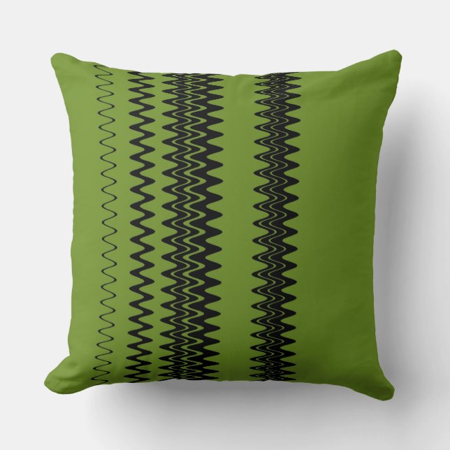 Cojín Decorativo Rayas verdes negras retro (Anverso)