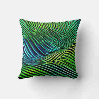Cojín Decorativo Rayas verdes neón futuristas