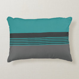 Cojín Decorativo Rayas verdes verde azuladas