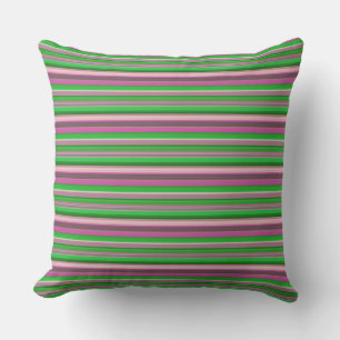 Cojín Decorativo Rayas verdes violetas