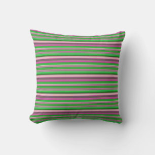 Cojín Decorativo Rayas verdes violetas lindas