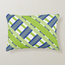 Cojín Decorativo Rayas verdes y blancas azules