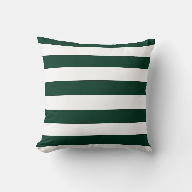 Cojín Decorativo Rayas verdes y blancas oscuras (Anverso)